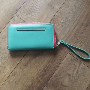 Steve Madden Wristlet Wallet Teal/Pink